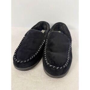 Dearfoams Microsuede Moccasin mens size 11-12 Black